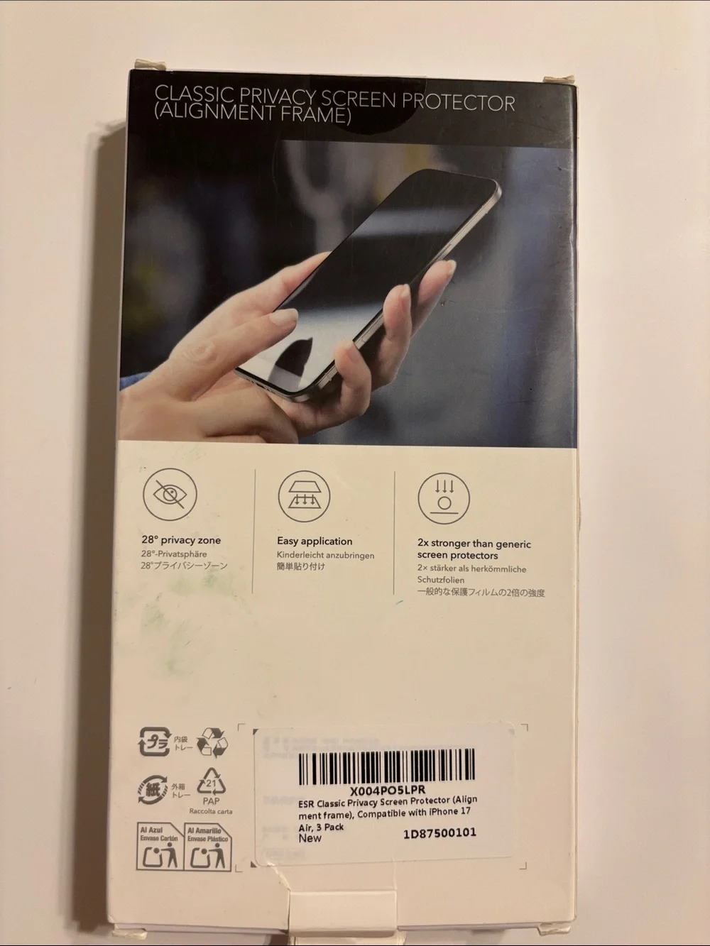 Privacy Screen Protector for iPhone 17 - Black (3-Pack) military grade